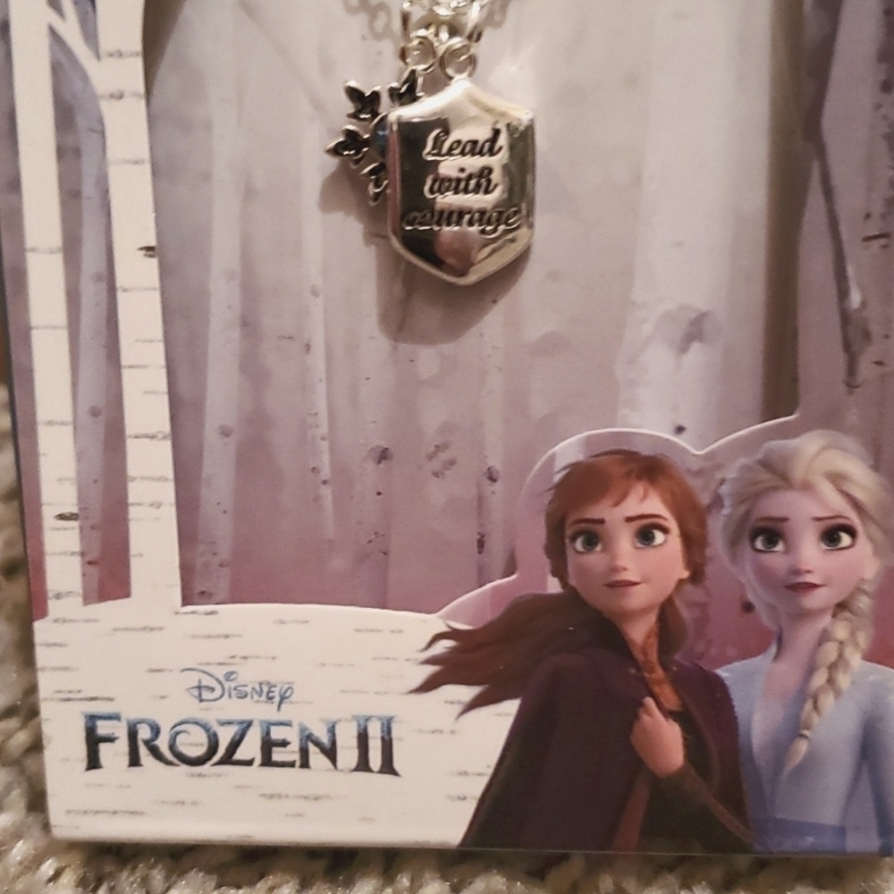 Disney Frozen II Lead With Courage Snowflake Crystal Necklace